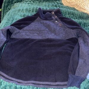 Entro Women's Navy Quilted Turtleneck Asymmetric Top